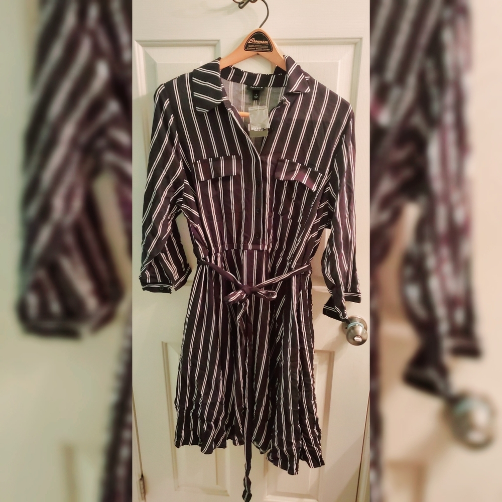 Torrid BLACK AND WHITE SHIRT DRESS